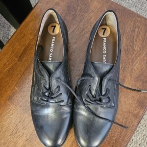 Franco Sarto Black Leather Flats